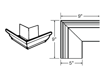 5 in. K-Style Box Outside Miter
